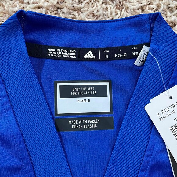 Adidas Women’s Tiro Aeroready V-Neck Jersey Shirt Blue, Size Medium (New) - Picture 3 of 9